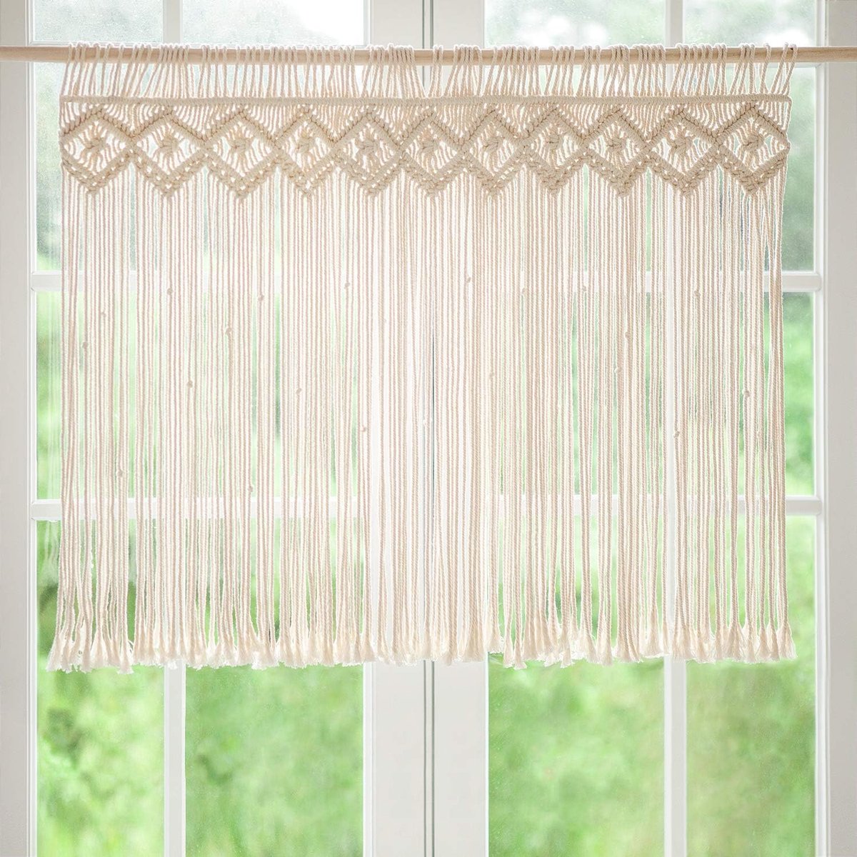 Boho Grande Handmade Tecido Colorido Verde para Sala Decoração Macramé Wall Hang
