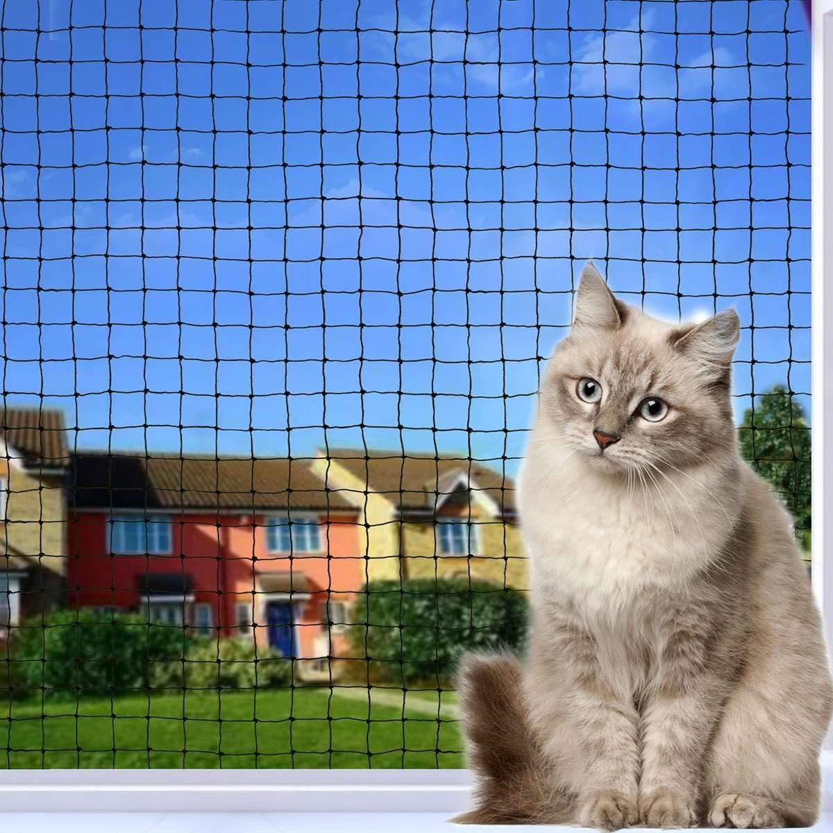 NieKilig Kattennet voor Balkons, 8x3m Kattenrooster Zonder Boren, Transparant Kattenbeschermingsnet voor Katten om Balkons, Terrassen, Ramen, Dakramen, Deuren, Hekken te Beveiligen NieKilig Kattennet voor Balkons, 8x3m Kattenrooster Zonder Boren, Transparant Kattenbeschermingsnet voor Katten om Balkons, Terrassen, Ramen, Dakramen, Deuren, Hekken te Beveiligen