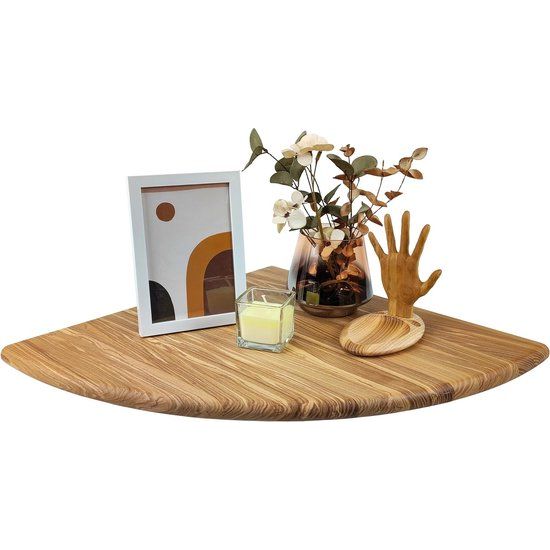 Houten Hoek Drijvende Planken Aan De Muur Gemonteerde Hoekplanken Met Haken Muur