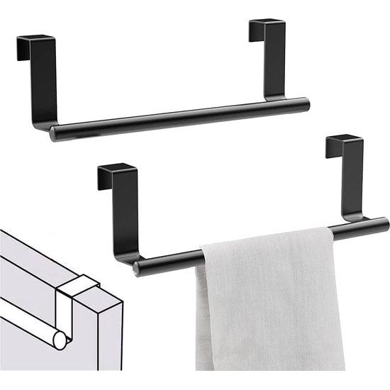 Magnetisch Keukenhanddoekrek - Zonder Boren, Voor Koelkast Of Deur, Zwart