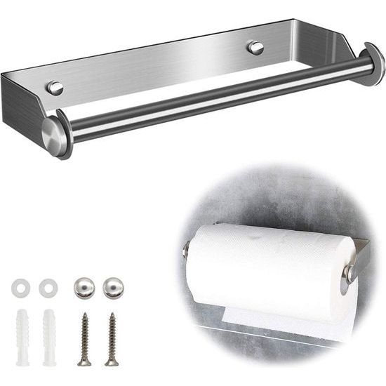 Meyagot Keukenrolhouder, keukenpapierhouder, wandmontage, papierrolhouder, rolhouder, wandrolhouder, roestvrij staal, keukenrol voor keukenkast/ badkamer (zwart, 27 cm Meyagot Keukenrolhouder, keukenpapierhouder, wandmontage, papierrolhouder, rolhouder, wandrolhouder, roestvrij staal, keukenrol voor keukenkast/ badkamer (zwart, 27 cm