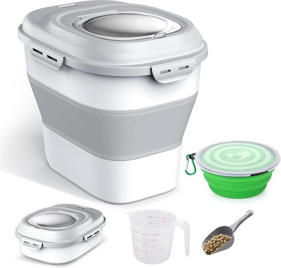 Opbergbox voor hondenvoer, opvouwbaar, 12 - 15 kg, luchtdicht, met