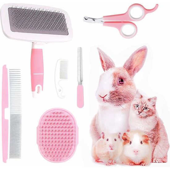 Set Van Twee Dierenborstels - Vacht Verzorgingsborstel Hond Of Kat Siliconen Haarborstel Hondenborstel Kattenborstel Flexibele Massage Borstel Haar En Klittenkam Verstelbaar Roze En Bla 2