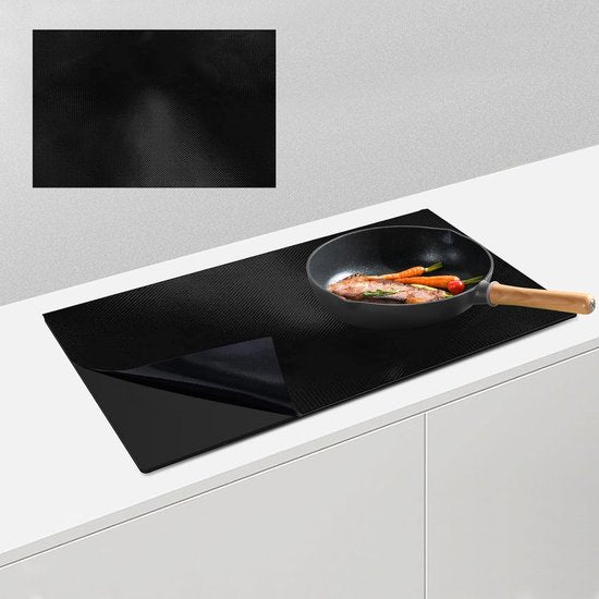 54 x 90 cm kookplaathoezen siliconen beschermmat siliconen beschermmat voor inductiekookplaat - hitte- en krasbestendig voor keukenoppervlakken (zwart