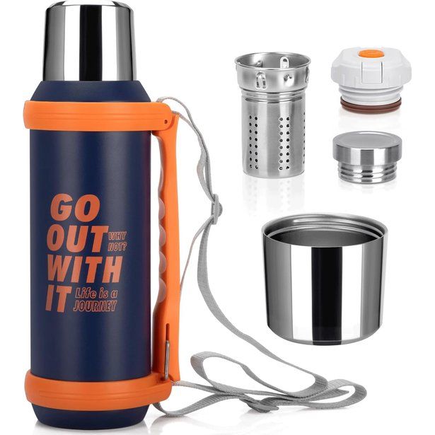 3-Delige RVS Thermosfles Set - 1 Liter, Luchtdicht en Isolerend 3-Delige RVS Thermosfles Set - 1 Liter, Luchtdicht en Isolerend