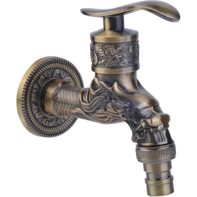 Vintage antieke messing kraan voor wastafel, badkamer, tuin, buiten, huis, keuken (brons
