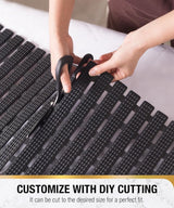 Badmat en douchemat, antislip, 68 x 38 cm, antislip, met zuignappen, douchemat, badkameraccessoires, zwart