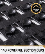 Badmat en douchemat, antislip, 68 x 38 cm, antislip, met zuignappen, douchemat, badkameraccessoires, zwart