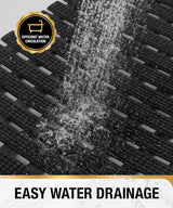 Badmat en douchemat, antislip, 68 x 38 cm, antislip, met zuignappen, douchemat, badkameraccessoires, zwart