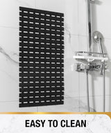 Badmat en douchemat, antislip, 68 x 38 cm, antislip, met zuignappen, douchemat, badkameraccessoires, zwart