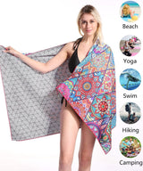 Strandhanddoek XXL microvezel strandhanddoek, microvezel badhanddoek, set van 2, strandhanddoeken, 180 x 90 cm, sneldrogend, dunne strandhanddoeken, grote lichte badhanddoek, strand, kleurrijk