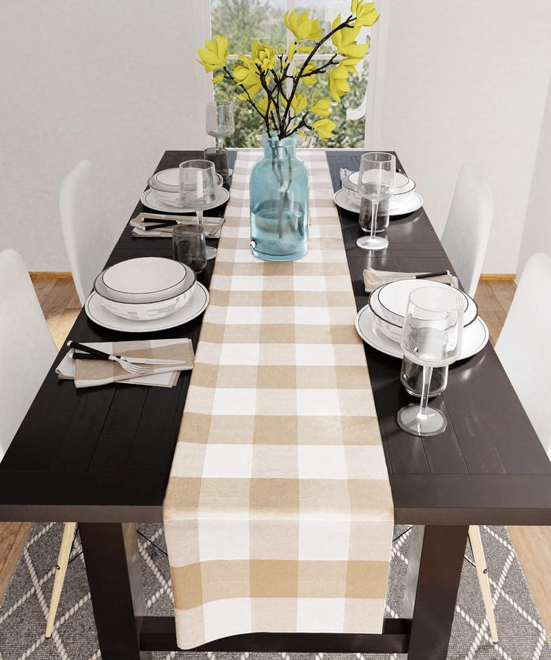 Set van 12 stoffen servetten, getest beige, milieuvriendelijk gerecycled katoen, afmetingen 43 x 43 cm, servetten voor de eettafeldecoratie, wasbaar en herbruikbaar