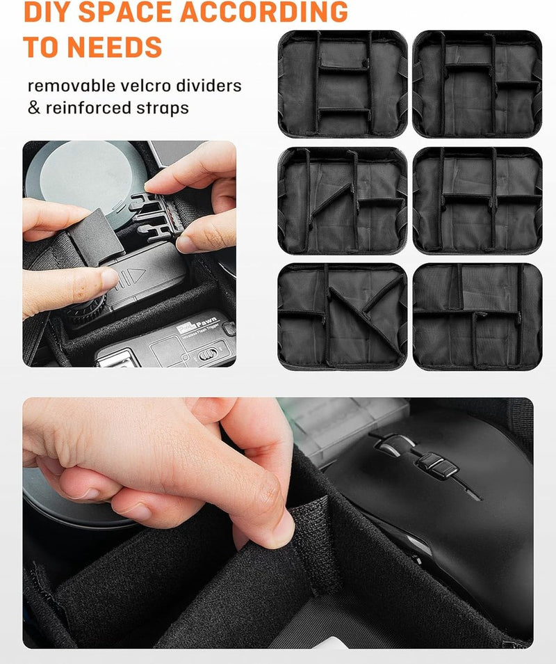 Kabeltas met grote capaciteit, geüpgraded multifunctionele kabeltas, organizer voor powerbank, SD-kaart, USB-stick, mobiele telefoonaccessoires, vakantie, Tech Pouch (donkergrijs), donkergrijs,