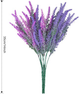 10 stuks kunstbloemen, lavendelplanten, kunstbloemen, decoratie voor thuis, slaapkamer, tafel, kantoor, doe-het-zelf, feest, bruiloft, binnen- en buitendecoratie.
