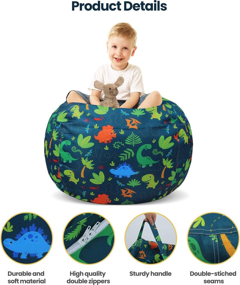 Dinosaurus zitzak voor kinderen speelgoed opslag groot voor kinderkamer opslag alleen tas, geen vulling