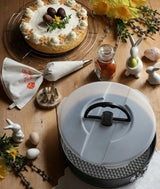 Bakvorm met antiaanbaklaag - ronde taartvorm - springvorm met transportkap - koolstofstaal - 26 cm - zwart