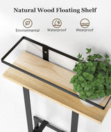 Handdoekhouder Wandmontage, Gastenhanddoekhouder Badkamer Handdoekenrek met Boren Handdoekhaken Badhanddoekhouder met Plank Handdoekhouder Badlaken Handdoekopslag Badkamer, Zwart/Hout