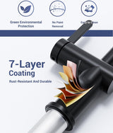 Kraan keuken, zwart, keukenkraan, zwart, uittrekbaar, hoge druk, 360 graden draaibaar, spoelbakarmatuur met 2 straalsoorten, mengkraan voor keuken, keukenarmatuur, L-vormig, zwart