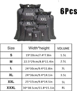 Waterdichte tas, 6 stuks, pakzak, waterdichte droogzak, droogtas voor reizen, raften, drijven, zwemmen, snorkelen, kamperen, fietsen, vissen, kajakken accessoires