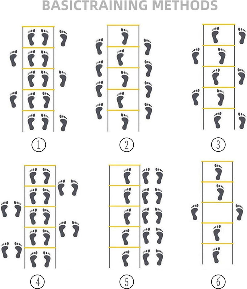 Agility Ladder Voetbaltrainingsapparatuur Kinderen, Voetballaddertraining met 4 haringen voor jeugd, Snelheidsladder, Trainingsladder, Oefenladder voor voetbal, Rugby, Tennis, Basketbal