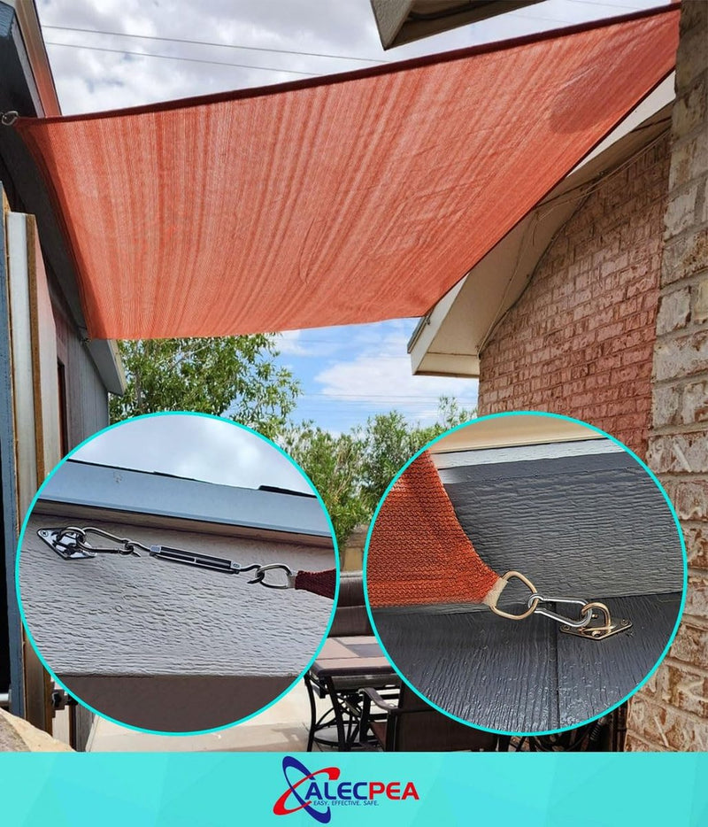 Zonnezeil bevestigingsset M6 - hoogwaardig roestvrij staal 304 - draagvermogen van 80 kg - karabijnhaken, klimgespen, wandhouders, schroeven en kunststof verlengingen inbegrepen