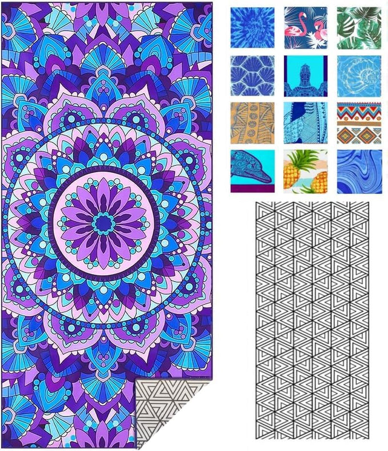 Strandhanddoek XXL microvezel strandhanddoek, microvezel badhanddoek, mandala, 1 set, strandhanddoeken, 180 x 90 cm, sneldrogend, dunne strandhanddoeken, grote lichte badhanddoek,