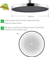 Design hoofddouche, douchekop, regendouche, ronde hoofddouche, diameter 260 mm, premium doucheset, massagedouche voor spa (chroom)