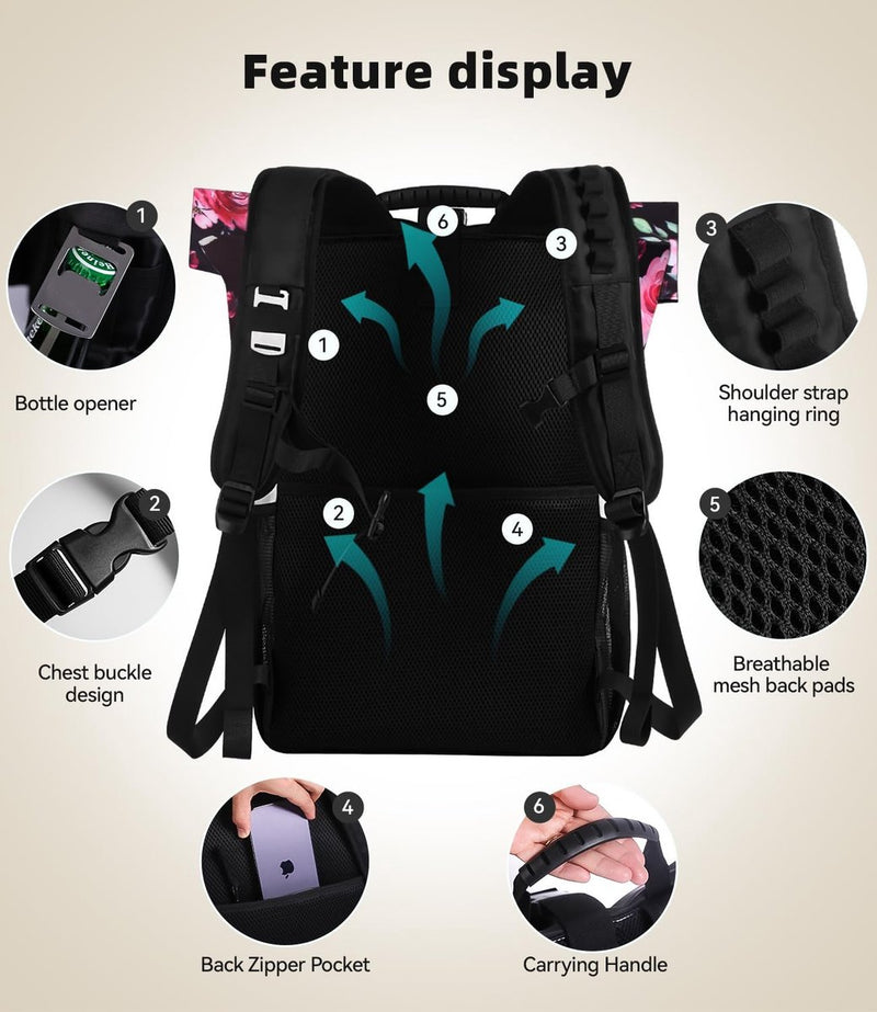 35 liter thermische rugzak, koelrugzak, koeltas, waterdichte picknickrugzak met flesopener, voor picknick, camping, strand, wandelen, reizen, winkelen