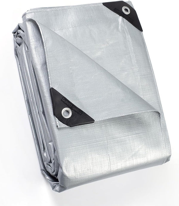 Afdekzeil, met ingestanste ringen, waterdicht, 3 m x 4 m, grijs, zeildoek, 160 g/m², beschermend zeil, multifunctioneel zeil, scheurvast, UV-gestabiliseerd, schimmelbestendig