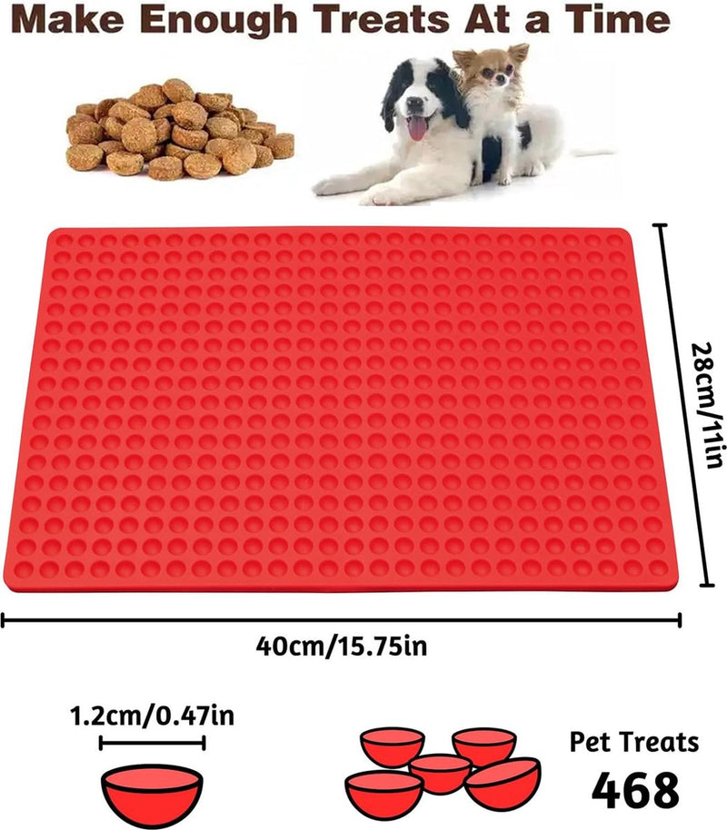 Bakmat voor hondenkoekjes met 468 gaten, mini-halfronde siliconen bakmat, hittebestendig en geschikt voor levensmiddelen, antiaanbaklaag, bakvorm voor hondenkoekjes
