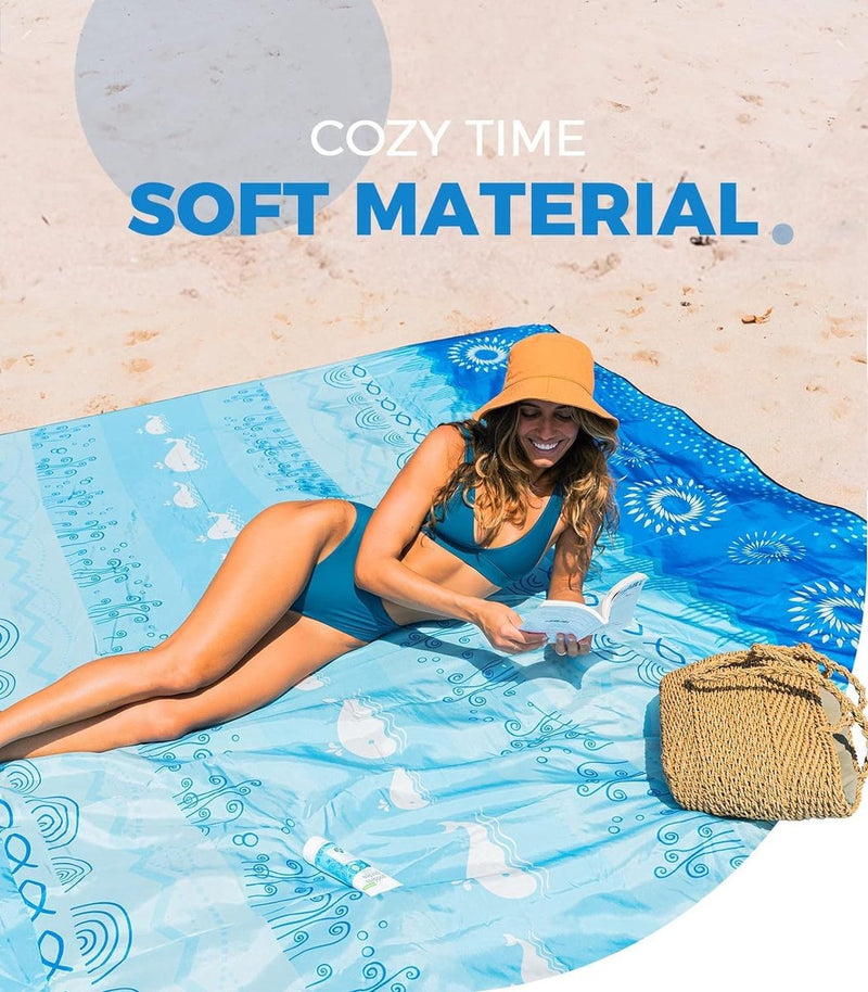Stranddeken Zandvrij Extra groot Picknickdeken Waterdicht Zacht en duurzaam Materiaal Lichtgewicht en draagbaar Perfect voor reizen, kamperen, strandvakantie