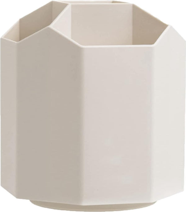 360 graden draaibare bureau-organizer, multifunctionele pennenhouder, gepersonaliseerde creatieve kantoorpennenhouder, multifunctionele opbergdoos (niet-recht wit)