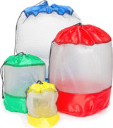 4-delige set netzakken, praktische pakzakken in vier verschillende maten voor sport, vrije tijd, huishouden, outdoor en vakantie