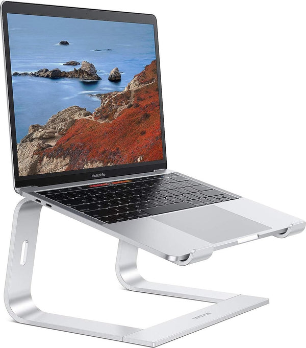 Laptopstandaard, notebookstandaard met ventilatie, universele PC Riser Ergonomische laptophouder aluminium voor laptops van 10-15,6 inch