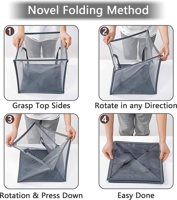 Wasmand, opvouwbare wasmand, waskist, wasbox, mandenopslag, wassorteerder, pop-up wasmand, speelgoedorganisator voor kinderen, opbergtas met handvat (klein)