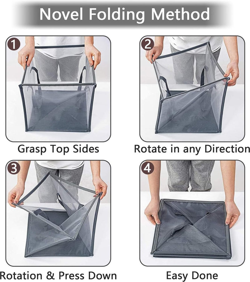 Wasmand, opvouwbare wasmand, waskist, wasbox, mandenopslag, wassorteerder, pop-up wasmand, speelgoedorganisator voor kinderen, opbergtas met handvat (klein)