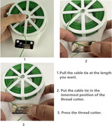 Tuindraad, 200 m, binddraad, plantendraad met afsnijapparaat, bloemdraad, groen, voor planten, binddraad, met kunststof ommantelde draad, groen, voor plantensteun