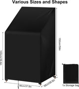 Afdekking voor tuinmeubelen, tuinstoelen, 68 x 96 x 110/150 cm, afdekhoes van 420D Oxford-weefsel, waterdicht afdekzeil, uv-bestendig, beschermhoes voor meubelsets, tuintafel, zitgroep, zwart