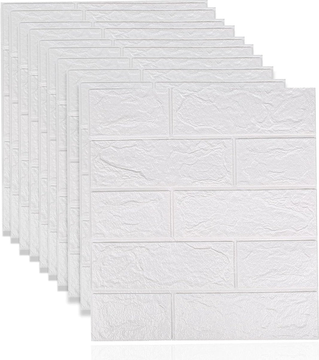 10 stuks 3D-baksteenbehang, zelfklevende wandpanelen, 38,5 x 35 cm, wi 10 stuks 3D-baksteenbehang, zelfklevende wandpanelen, 38,5 x 35 cm, wi