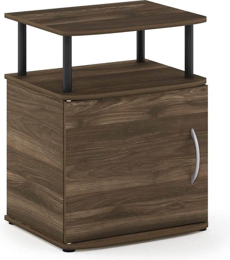 Utility Design bijzettafel, nachtkastje, Columbia walnoot/zwart, 48 (B) x 61,2 (H) x 39,4 (D) cm