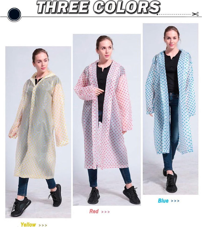 Set van 2 regenponcho's, regencape, transparant, herbruikbaar voor fietsen, wandelen, kamperen, vissen, concerten, stadions, festivals