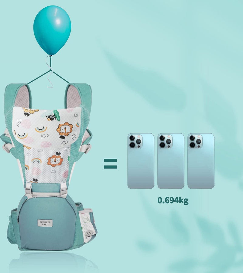 Babydrager voor pasgeborenen vanaf de geboorte, babydrager voor pasgeborenen vanaf de geboorte voor 0-36 maanden, ergonomische babydrager met heupzitting, draagdoek baby met slabbetje, kinderdrager