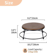 Taartsteunen cupcake-steunen hout: 21 cm taartstandaard display ronde taartstandaard taartstandaard zwart metalen frame taartretter verkoopstandaard platform babyborrel kerst