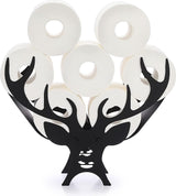 Toiletrolhouder Zwart gewei Metalen toiletrolhouder Verticale papierhouder Toiletrolhouder Handdoekhouder Ambachtelijke decoratie voor badkamer Woonkamer Keuken Hotel