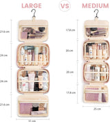 Toilettas voor dames, groot, toilettas om op te hangen, reis-toilettas, make-uptas, hangende toilettas, grote toilettas, waterdichte toilettas, reis-make-uptas, roze, Toilettas voor op reis