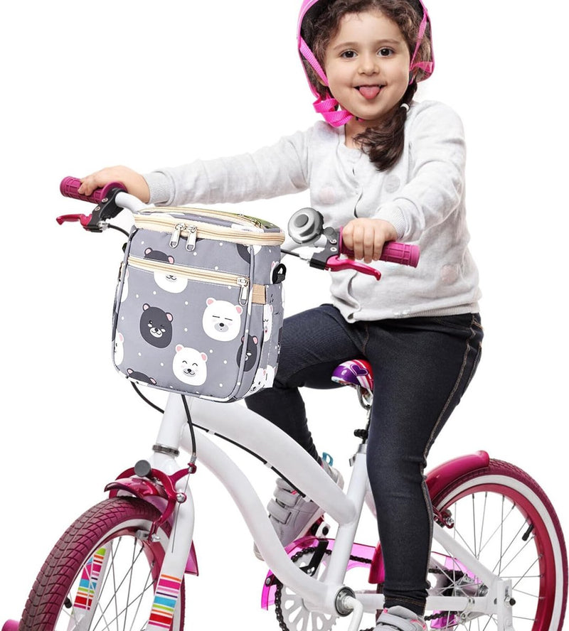 Fietstas voor kinderen, stuurtas, fietsmand voor met fietsbel, waterdichte fietstas voor jongens en meisjes, fietstas voor peuters, scooter, driewieler, loopfiets