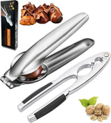2 stuks notenkraker kastanjesnijder, notenkraker walnoten, kastanjesnijder, notenkraker van roestvrij staal, kastanjeopener, voor walnoten, kastanjes, noten, pecan, amandelen