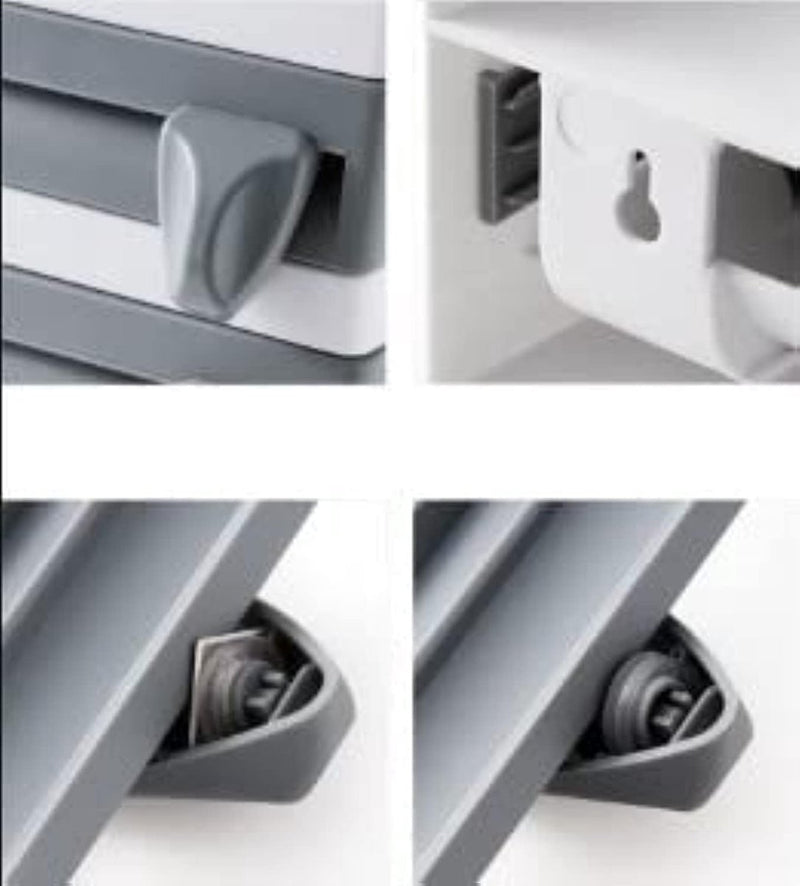 Wandvershoudfolie, opbergrek, snijafroller, foliesnijder met plank, 3 vakken, papierrolhouder, tot 28 cm