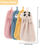 4 stuks kinderhanddoeken superabsorberende microvezel sneldrogende gezichtshanddoeken met ophanglus keukenhanddoek voor badkamer keuken (dierenmotief)