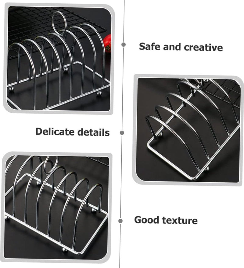 Broodstandaard Huishoudelijk gereedschap Vlechtgereedschap Roestvrijstalen luchtfriteuse Toaststandaard Roestvrijstalen metalen broodstandaard Heteluchtfriteusestandaard Tafeltoasthouder voor
